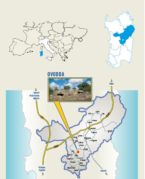 Cartina Cortes Apertas a Ovodda 8 9 10 Novembre 2013, Autunno in Barbagia a Ovodda Ungrones de bidda 2013
