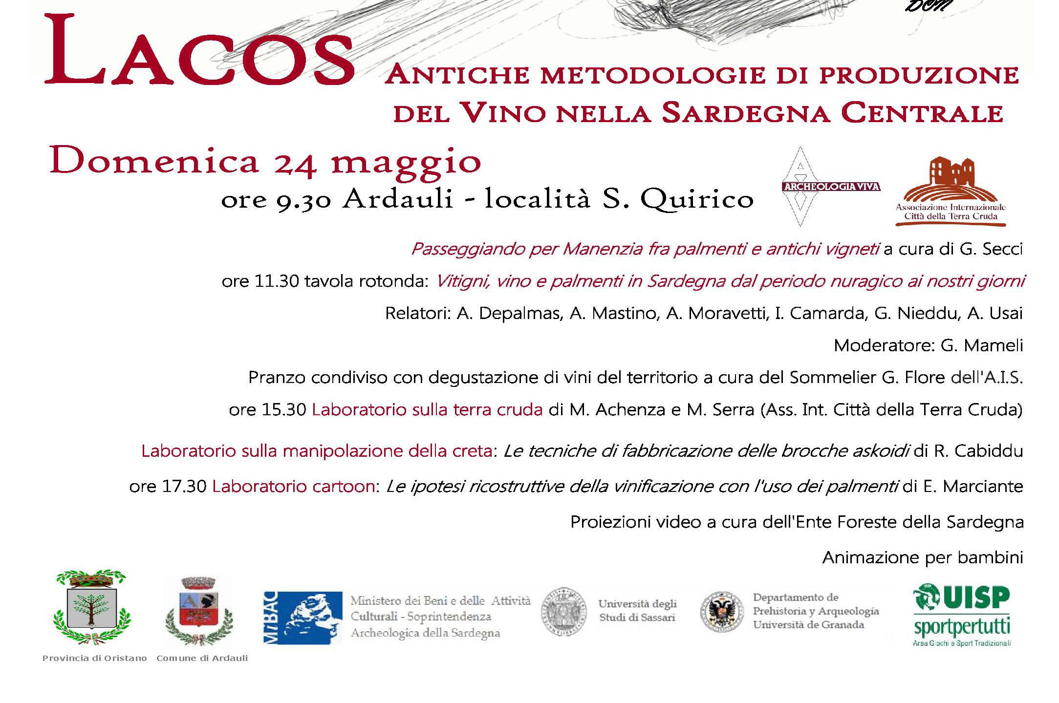 Lacos Archeosperimentare in Sardegna programma